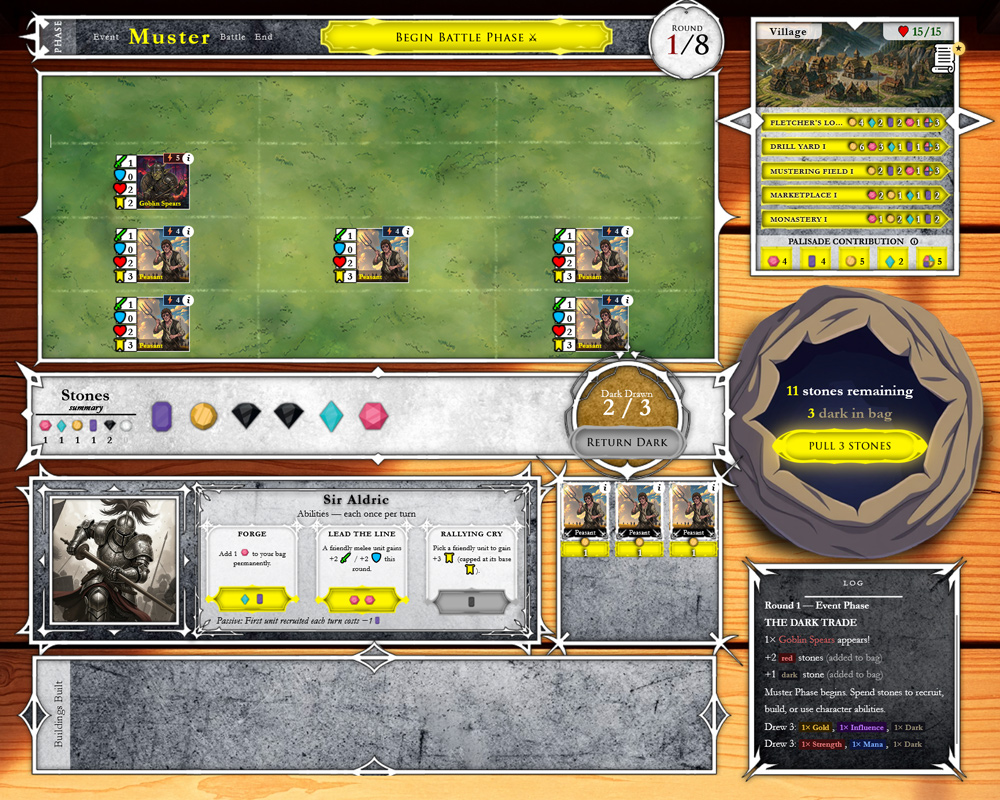 Drawn from the Dark main game board during the muster phase